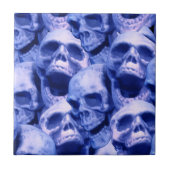 Dunkle blaue Skulls Fliese (Vorderseite)