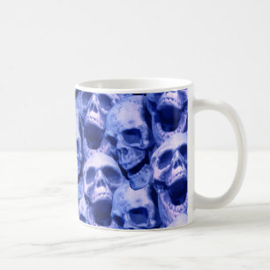 Dunkle blaue Skulls Kaffeetasse
