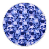 Dunkle blaue Skulls Keramikknauf (Vorderseite)