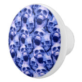 Dunkle blaue Skulls Keramikknauf (Rechts)
