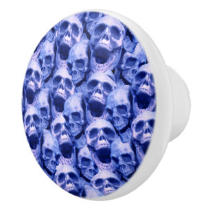 Dunkle blaue Skulls Keramikknauf