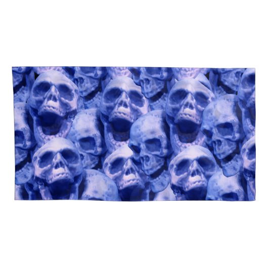 Dunkle blaue Skulls Kissenbezug (Rückseite-Rechts)