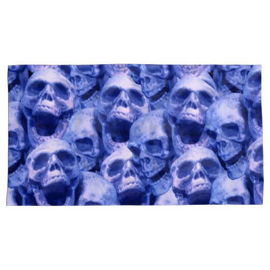 Dunkle blaue Skulls Kissenbezug (Vorderseite-Rechts)
