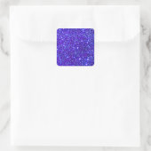 Dunkle blaue Sparkle Universe Night Sky Stars Quadratischer Aufkleber (Tasche)