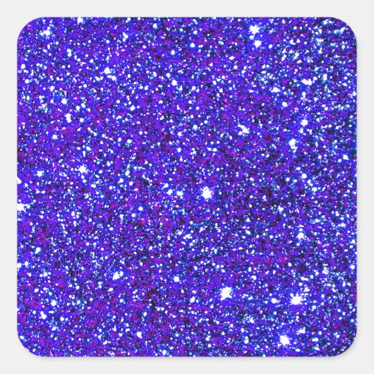 Dunkle blaue Sparkle Universe Night Sky Stars Quadratischer Aufkleber (Vorderseite)