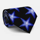 Dunkle blaue Star-Krawatte schwarz Krawatte (Gerollt)