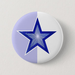 Dunkle Blaue Stern-Taste blassblau weiß Button