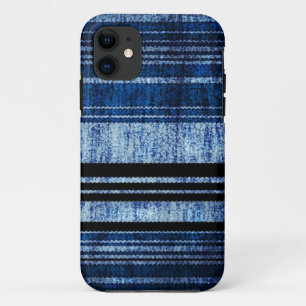 Dunkle blaue Streifen Grunge-Textur iPhone 11 Hülle