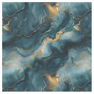Dunkle blaue und goldene Marmor Stoff