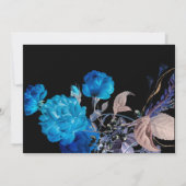 Dunkle blaue und goldene Rose Gothic Wedding Einladung (Rückseite)