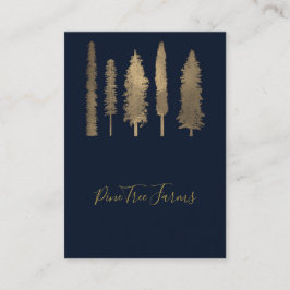 Dunkle blaue und goldfarbene Waldbaumen Rustikal Visitenkarte