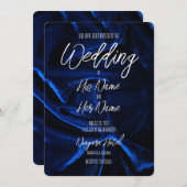 Dunkle blaue Velvet Textur Einladung (Vorne/Hinten)