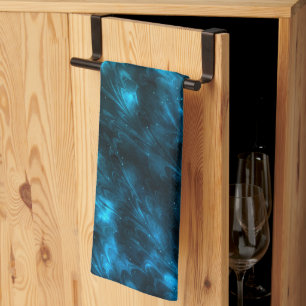 Dunkle blaue Wellen Geschirrtuch