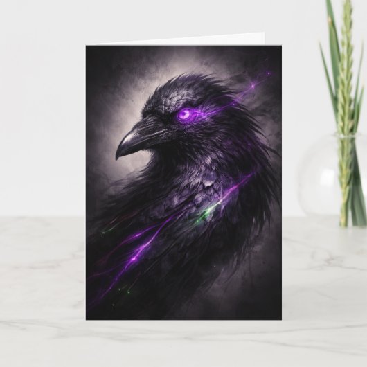 Dunkle Bloom Raven Grußkarte Karte (Vorderseite)