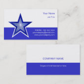 Dunkle Blue Star Visitenkarte blau weiß (Vorne/Hinten)