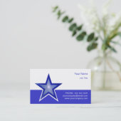 Dunkle Blue Star Visitenkarte blau weiß (Stehend Vorderseite)