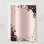 Dunkle Blume Ballettschuhe Rose Gold Kinderdusche Einladung (Rückseite)