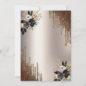 Dunkle Blume Glitzer Tropfen Elfenbeinküste 18. Einladung (Rückseite)