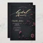 Dunkle Blume Gothic Brautparty Einladung (Vorne/Hinten)