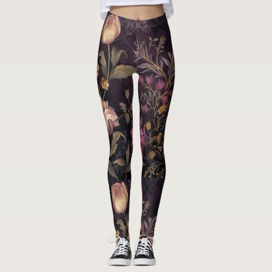 dunkle Blume Leggings (Vorderseite)