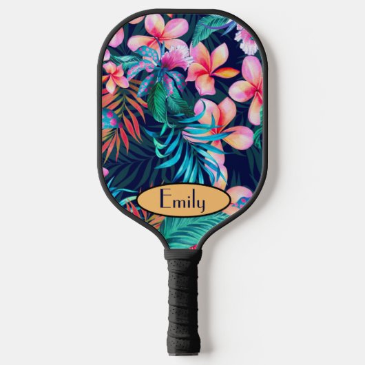 Dunkle Blume Personalisiert Pickleball Schläger (Vorderseite)