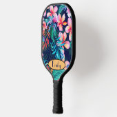 Dunkle Blume Personalisiert Pickleball Schläger (Links)