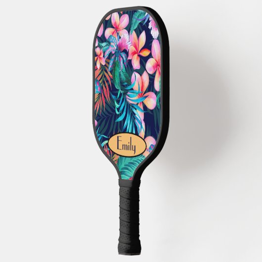 Dunkle Blume Personalisiert Pickleball Schläger (Links)