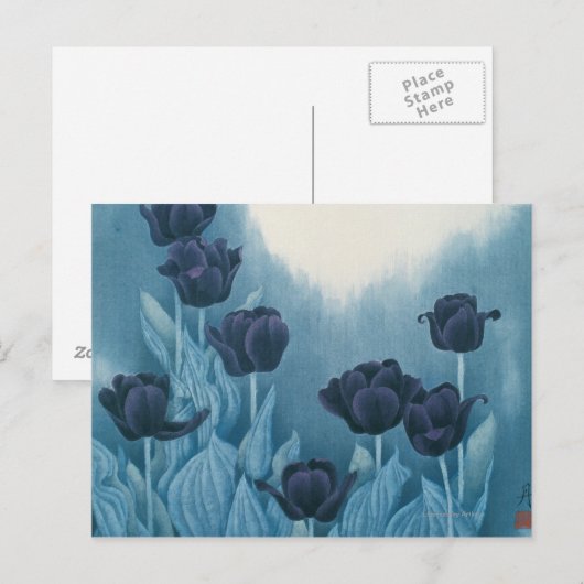 Dunkle Blume Postkarte (Vorne/Hinten)