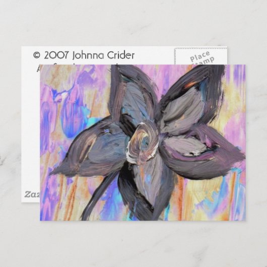 Dunkle Blume Postkarte (Vorne/Hinten)