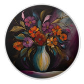 Dunkle Blume Vase Keramikknauf (Vorderseite)