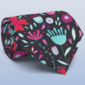 Dunkle Blume Wasserfarbe Krawatte