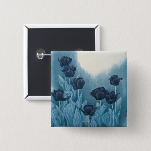 Dunkle Blumen Button (Vorne & Hinten)