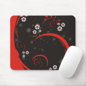 Dunkle Blumen-Mausunterlage Mousepad (Mit Mouse)