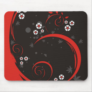 Dunkle Blumen-Mausunterlage Mousepad