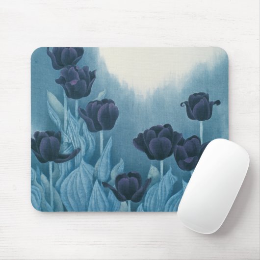 Dunkle Blumen Mousepad (Mit Mouse)