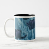 Dunkle Blumen Zweifarbige Tasse (Links)