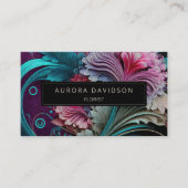 Dunkle Blüte Aquamarine Lila Wasserfarben Visitenkarte (Vorderseite)