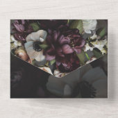 Dunkle Blüte in einer Hochzeit einladen All In One Einladung (Rückseite)