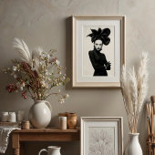 Dunkle Blüte: Skulpturale monochrome Mode Poster