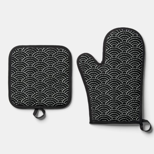 Dunkle Bögen Ofenhandschuh & Topflappen-Set (Vorderseite)