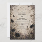Dunkle Boho-Goth-Hochzeit Einladung (Vorderseite)