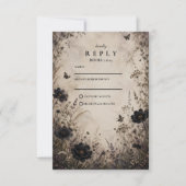 Dunkle Boho-Goth-Hochzeit RSVP Karte (Vorderseite)