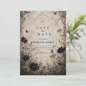 Dunkle Boho-Goth-Hochzeit Save The Date (Stehend Vorderseite)