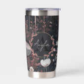 Dunkle Boho Monogramm: Wildblumen des Whimsikwalde Thermobecher (Links)