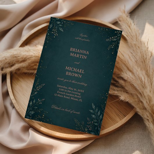 Dunkle Botanische Elegante Luxuriöse Einladung