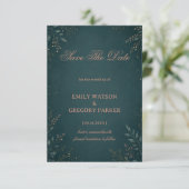 Dunkle Botanische Elegante Luxuriöse Save The Date (Stehend Vorderseite)