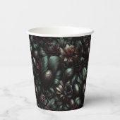 Dunkle botanische Ostern-Papierbecher – Moody Pappbecher (Rückseite)