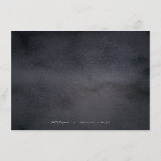 Dunkle botanische Vegetation rustikale Unterkunft Begleitkarte (Rückseite)