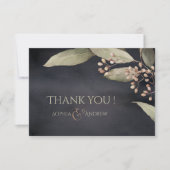 Dunkle botanische Vegetation Vintag rustikal danke (Vorderseite)