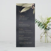 Dunkle botanische Vegetation Vintage rustikale Hoc Menükarte (Stehend Vorderseite)